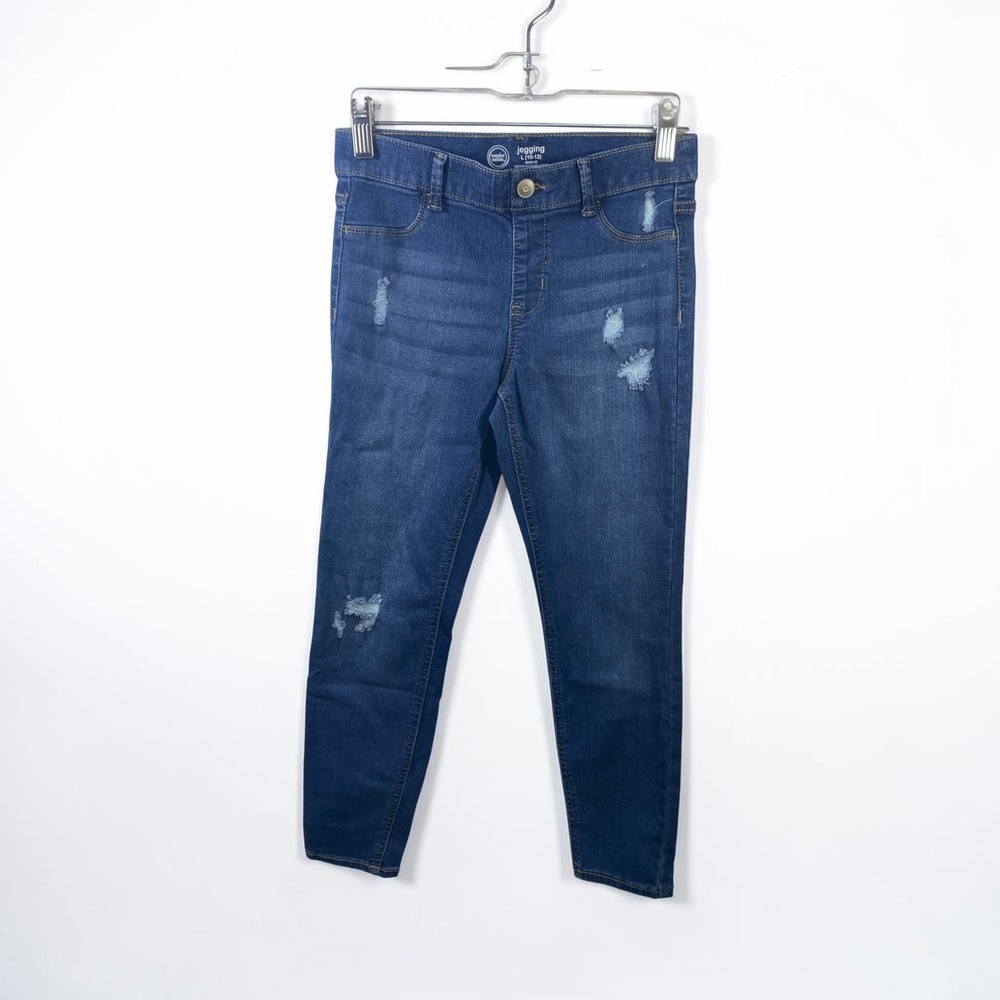Wonder Nation Girls Distressed Jegging Medium Wash Blue Denim Skinny Pants 10-12